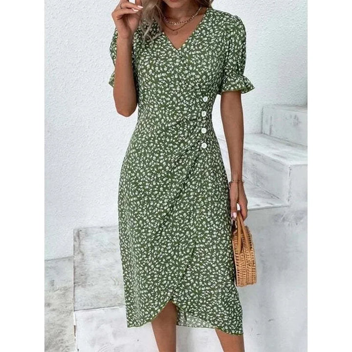 Zoe™ - Elegant Floral Midi Dress