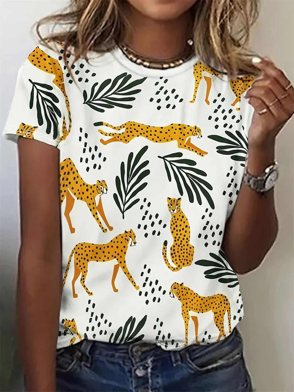 Scarlett™ - Handmade Women's Shirt with Animal Print