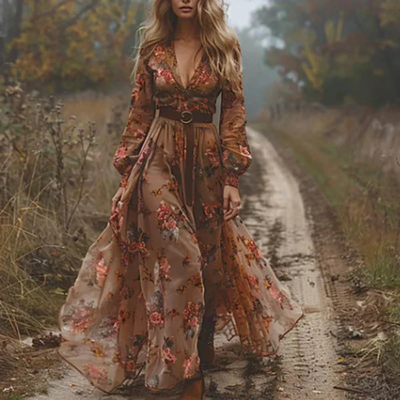 Amara | Bohemian Floral Maxi for Free-Spirited Elegance