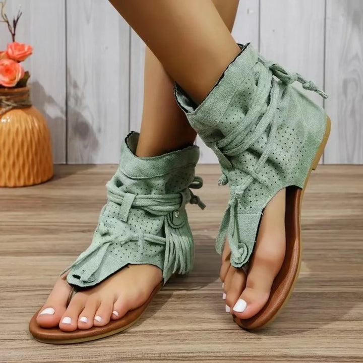 Ella™ - Vintage Fringe Accent Sandals