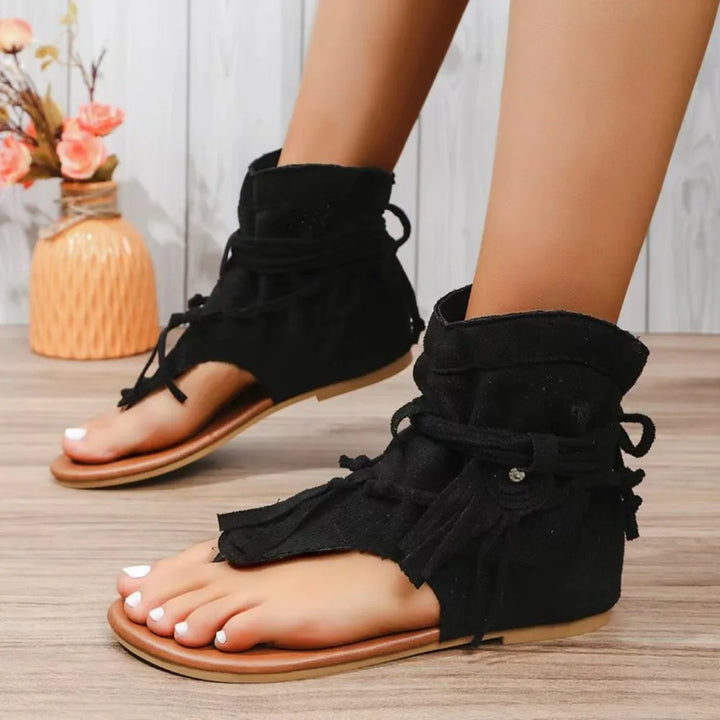 Ella™ - Vintage Fringe Accent Sandals