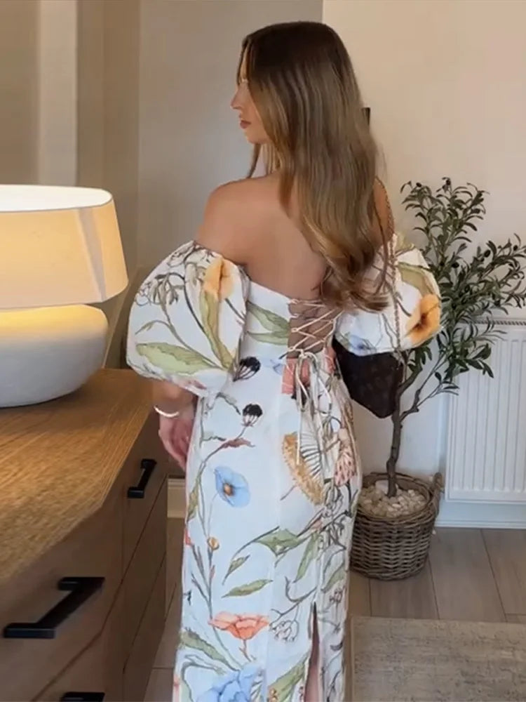 Chloe - Modern Floral Midi Dress