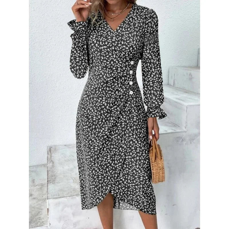 Zoe™ - Elegant Floral Midi Dress