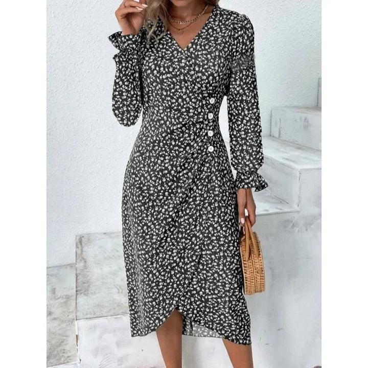 Zoe™ - Elegant Floral Midi Dress