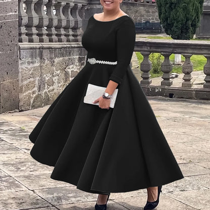 Alessia | Pleated Belted A-Line Maxi Dress