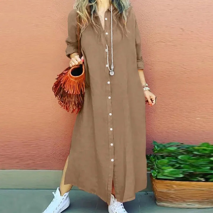 Ava - Soft Linen Shirt Dress
