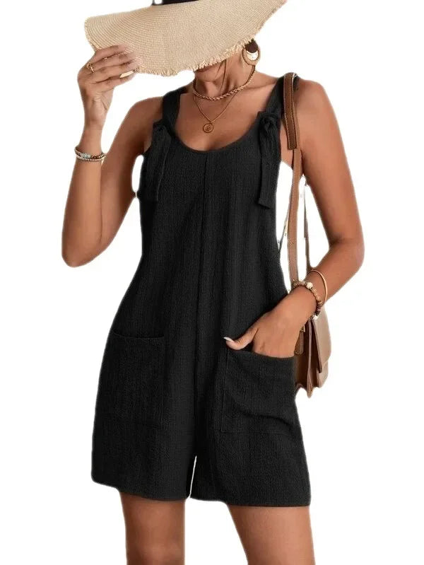 Hannah™ - Fashionable Casual Tank Shorts Jumpsuit
