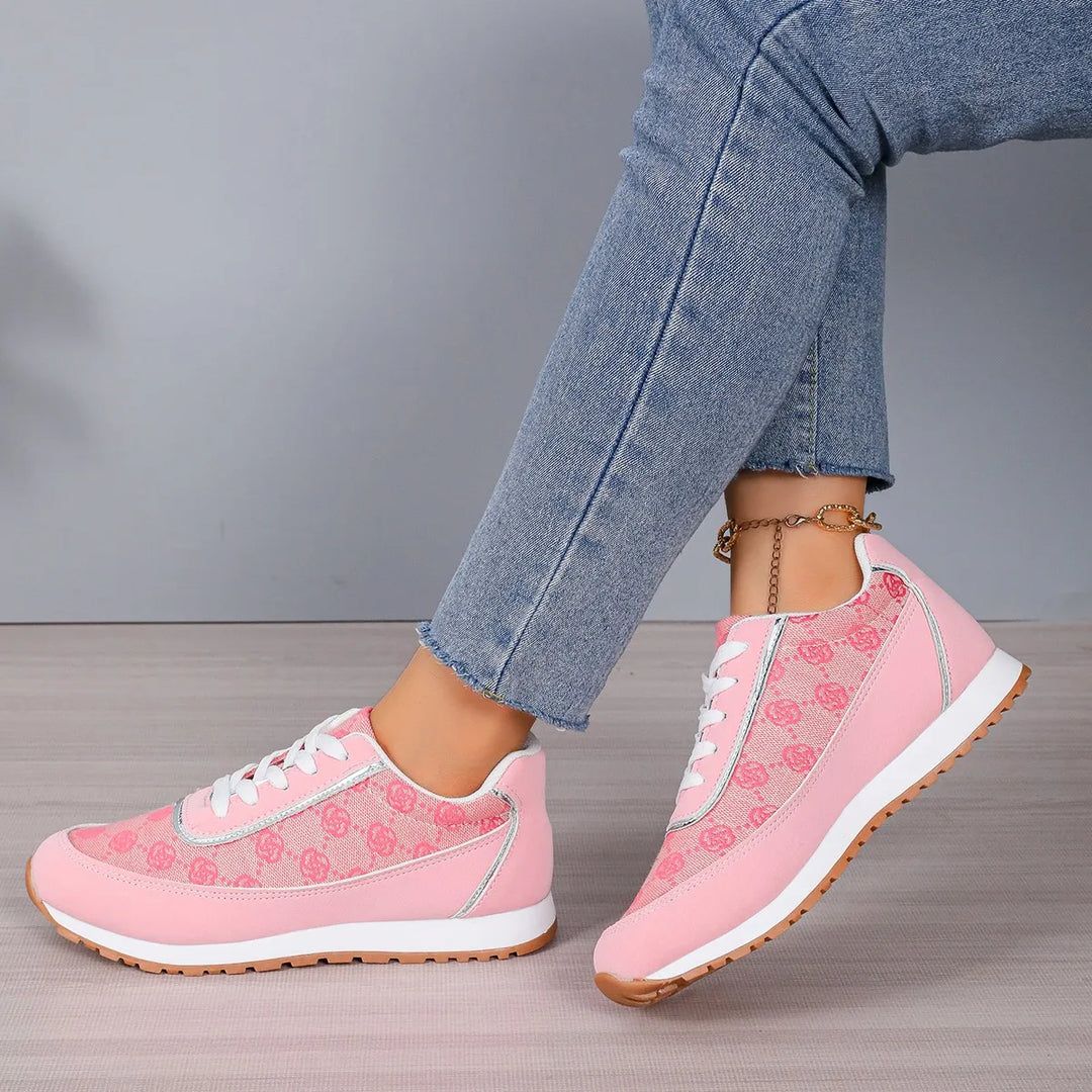 Lina™ - Retro Flower Embroider Sneakers