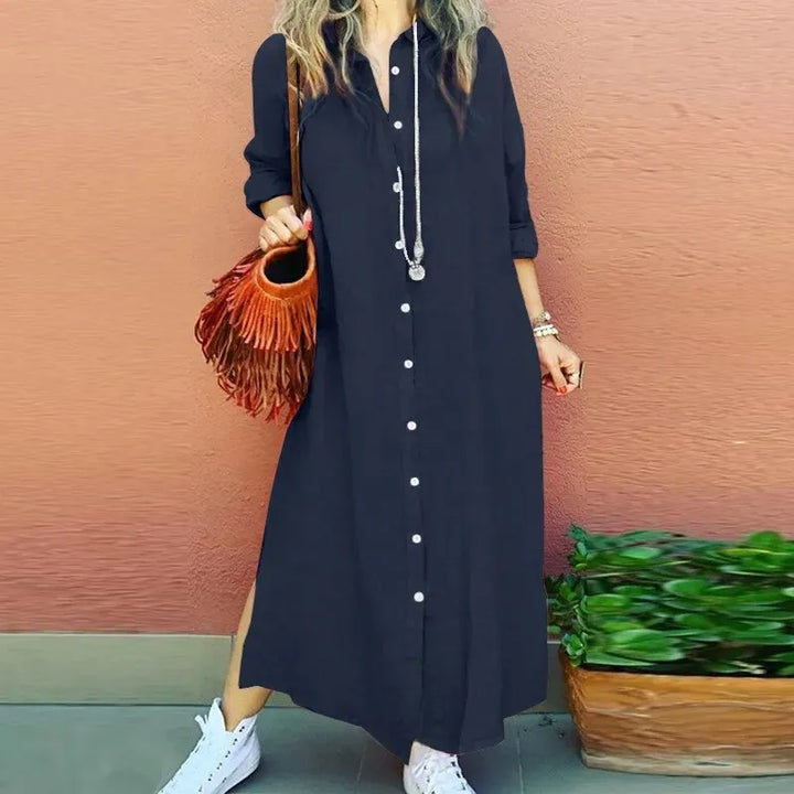 Ava - Soft Linen Shirt Dress