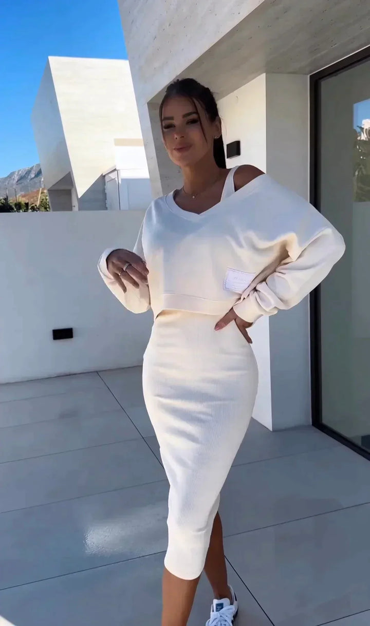 Mila I Elegant Dress With Sweater