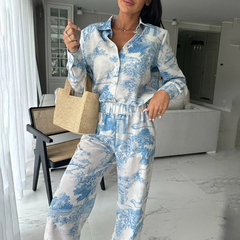 Mila - Elegant Long Sleeve Loose 2 Piece Set