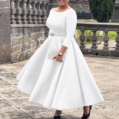 Alessia | Pleated Belted A-Line Maxi Dress