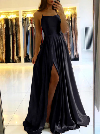 Elena | Dusty Rose Satin Prom Dress