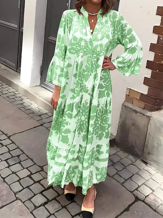 Isolde | Lace-Up Printed Shirt Dress