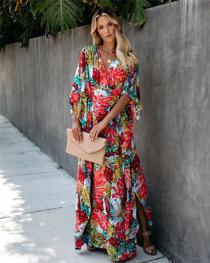 Noa | Plus Size Floral Kimono Maxi Dress