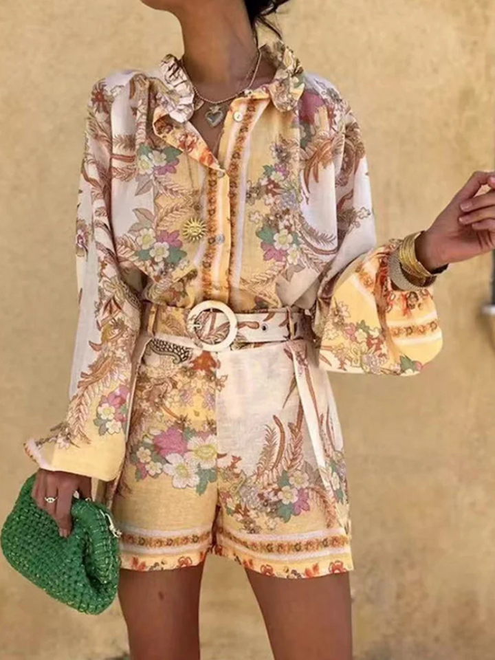 Zoe - Chic Floral Print Summer Set