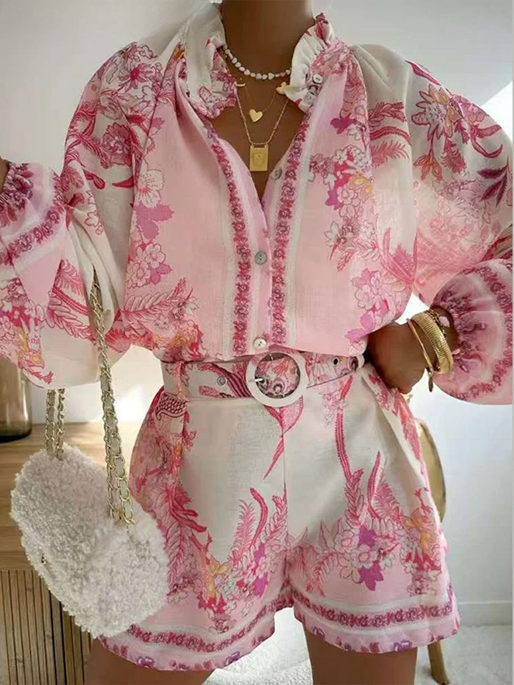 Zoe - Chic Floral Print Summer Set