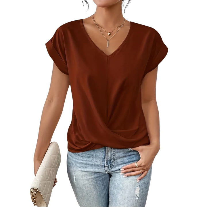 Clara | Twist Front V-Neck Top