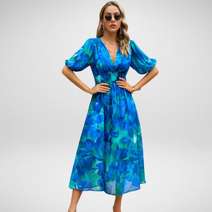 Ellena I Midi Dress with Abstract Pattern