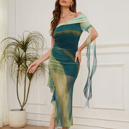 Aurelia | Off-Shoulder Ruffle Mesh Dress