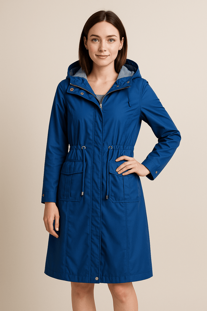 Anaya | Waterproof Over-Knee Hooded Trench Coat with Adjustable Fit