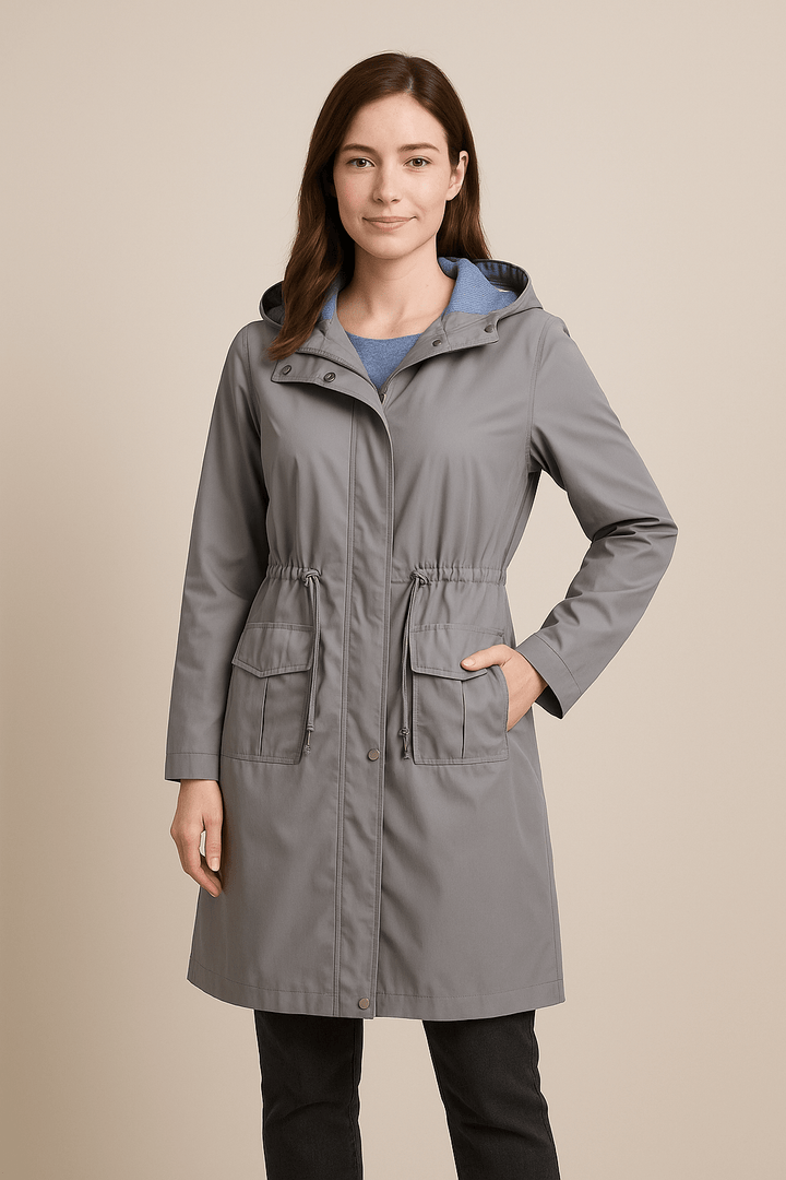 Anaya | Waterproof Over-Knee Hooded Trench Coat with Adjustable Fit