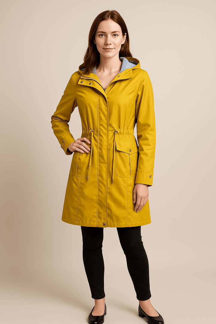 Anaya | Waterproof Over-Knee Hooded Trench Coat with Adjustable Fit