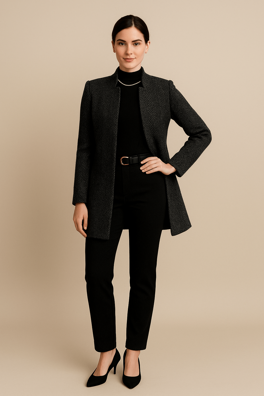 Elodie | Ankle-Length Coat with Notch Lapel