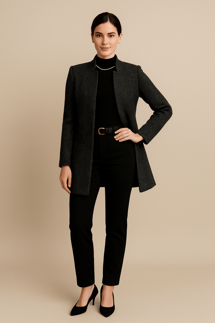 Elodie | Ankle-Length Coat with Notch Lapel