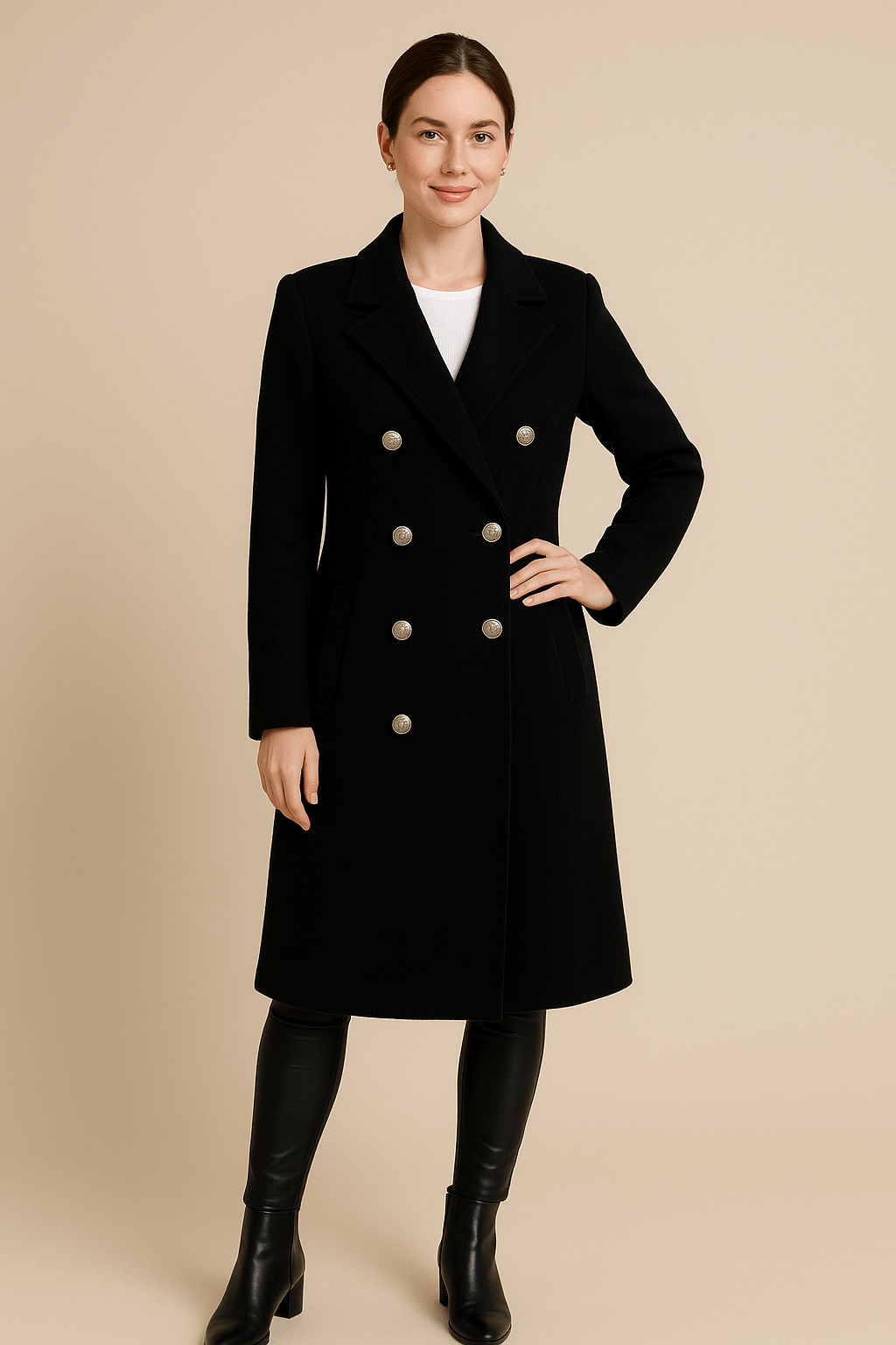 Elspeth | Tailored Wool Trench Coat Double-Breasted Elegance