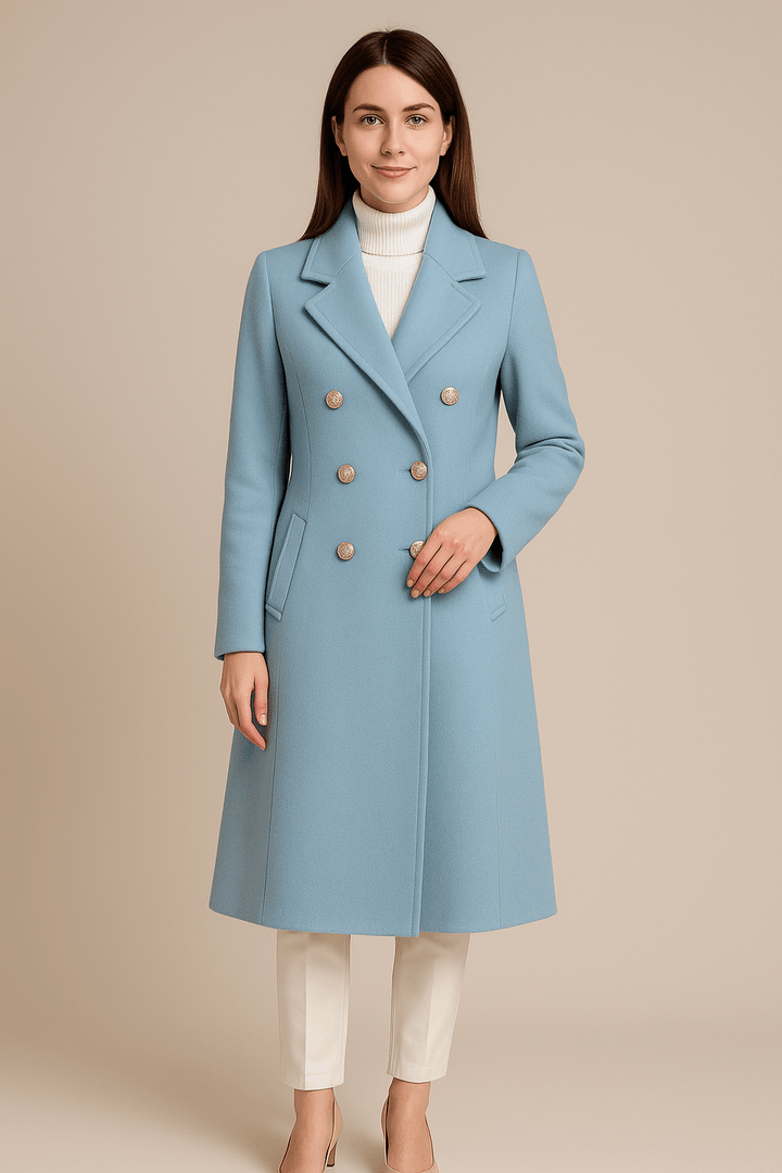 Elspeth | Tailored Wool Trench Coat Double-Breasted Elegance