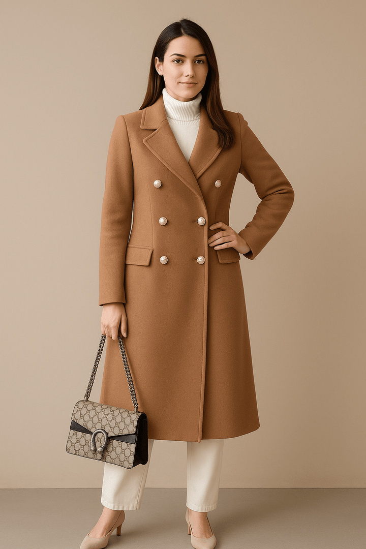 Elspeth | Tailored Wool Trench Coat Double-Breasted Elegance