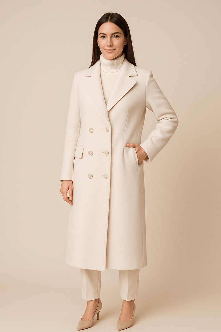Elspeth | Tailored Wool Trench Coat Double-Breasted Elegance