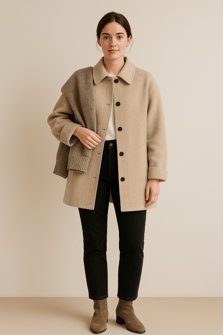 Marisol | Wool-Blend Coat with Button Closure and Pockets