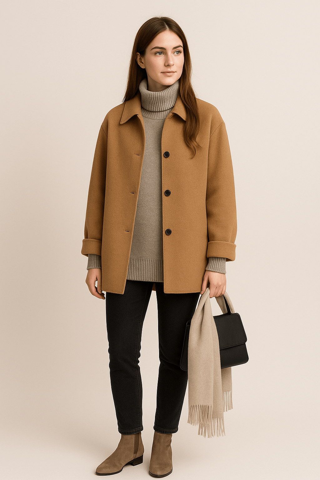Marisol | Wool-Blend Coat with Button Closure and Pockets
