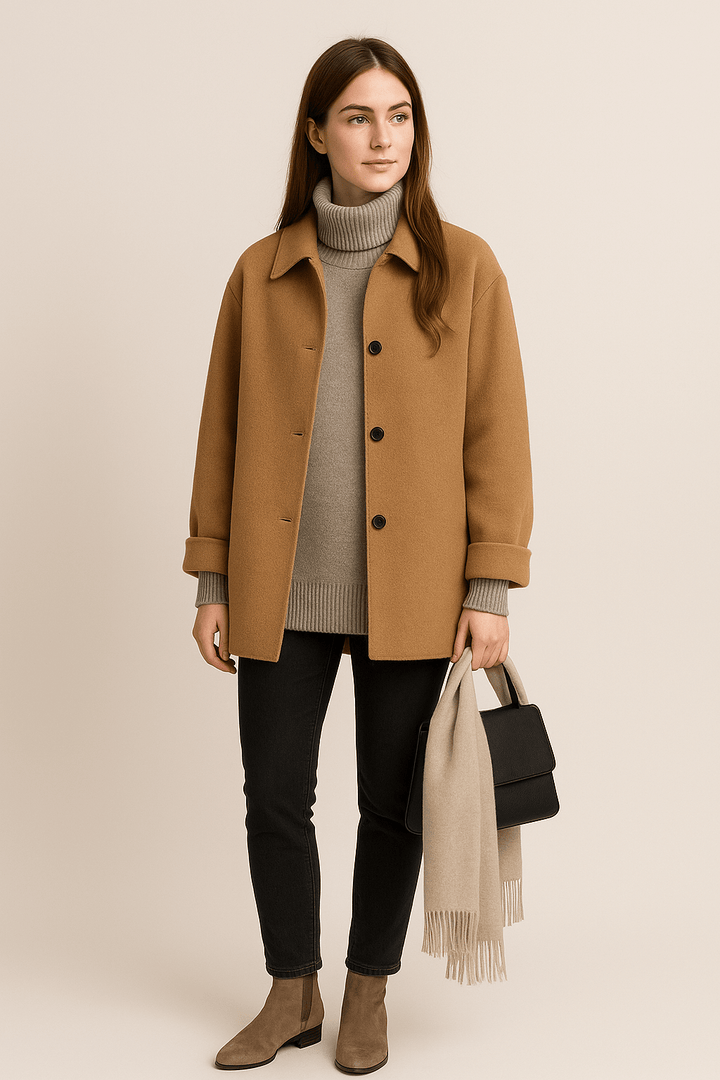 Marisol | Wool-Blend Coat with Button Closure and Pockets