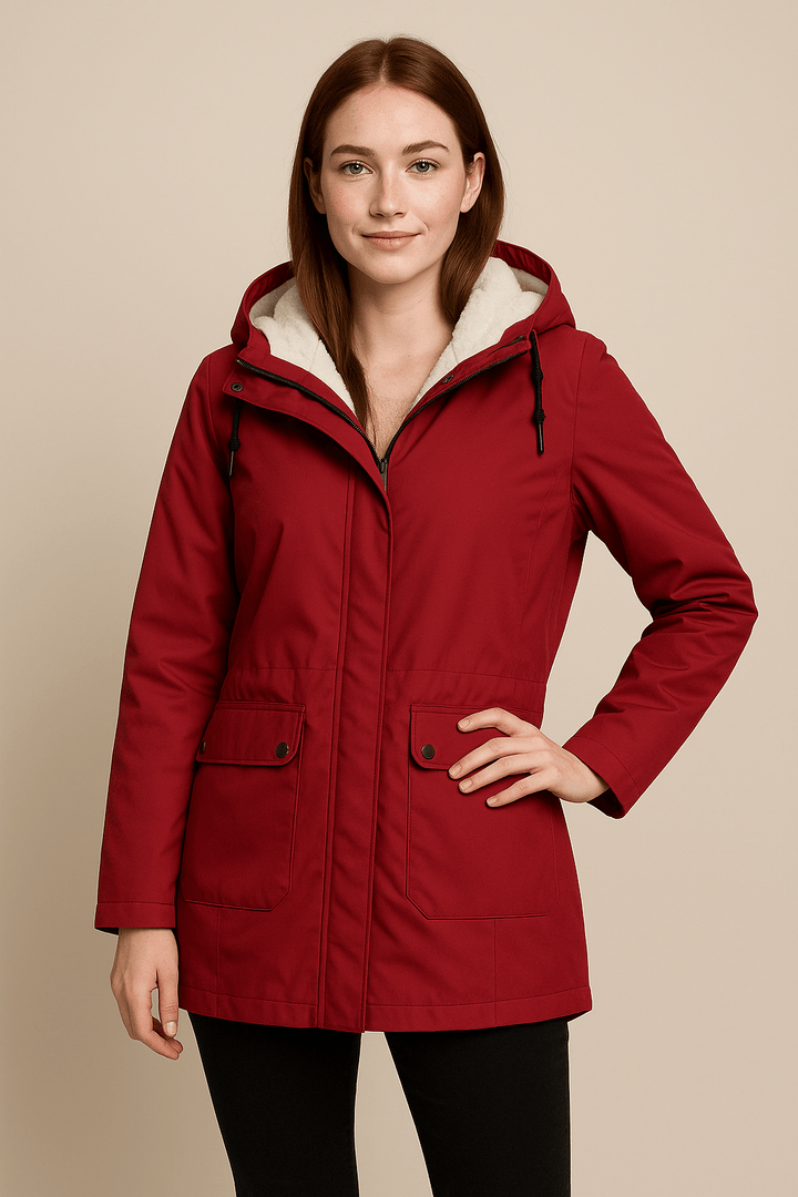 Meera | Waterproof Fleece-Lined Hooded Trench Coat with Tailored Fit
