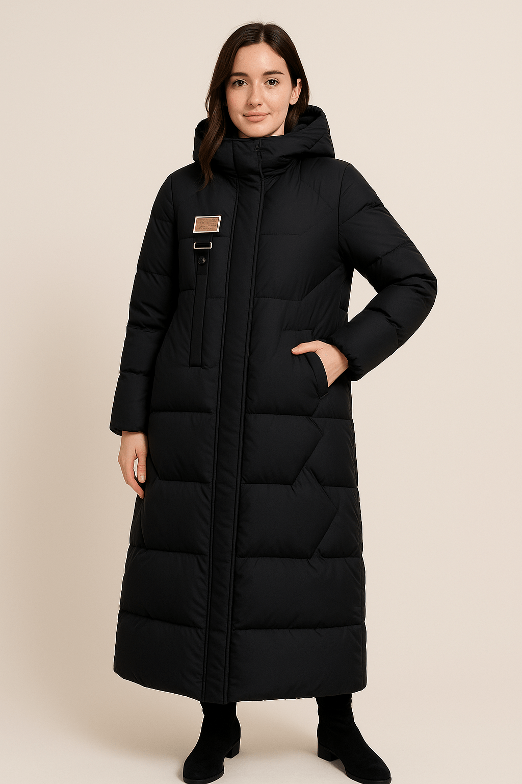 Rhona |Quilted Oversized Trench Coat with Hood & High Collar