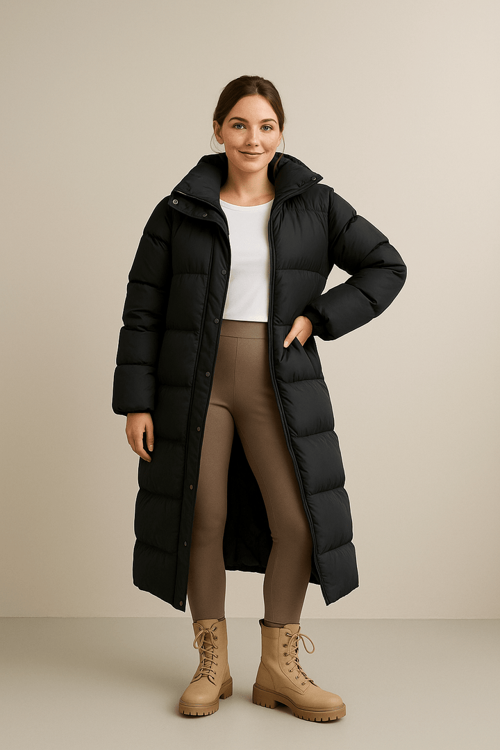 Sigrid | Quilted Oversized Puffer Trench Coat with Hood