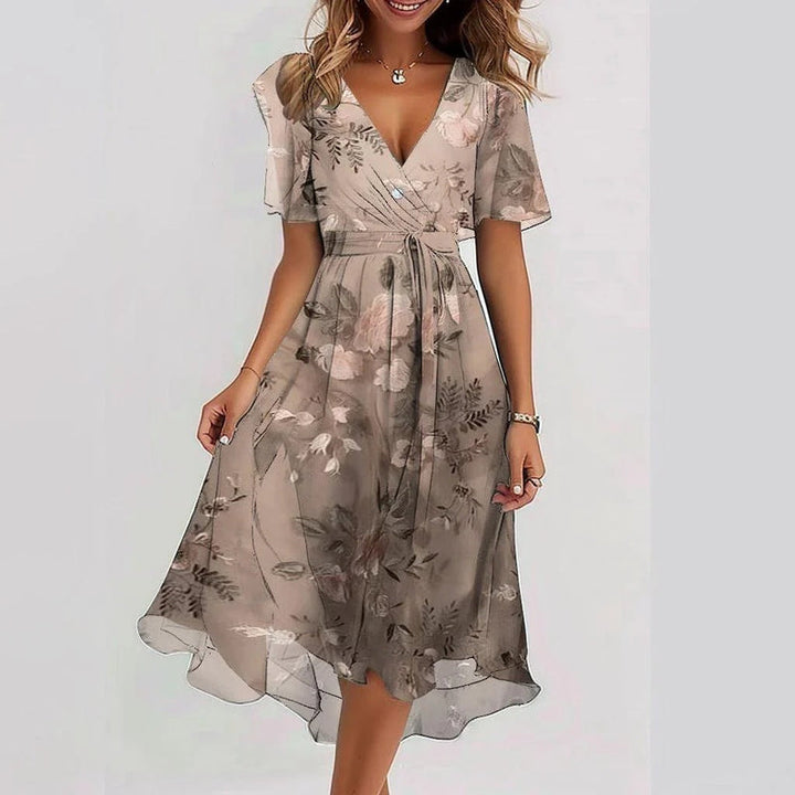 Simone I Elegant Flowing Skirt Dress