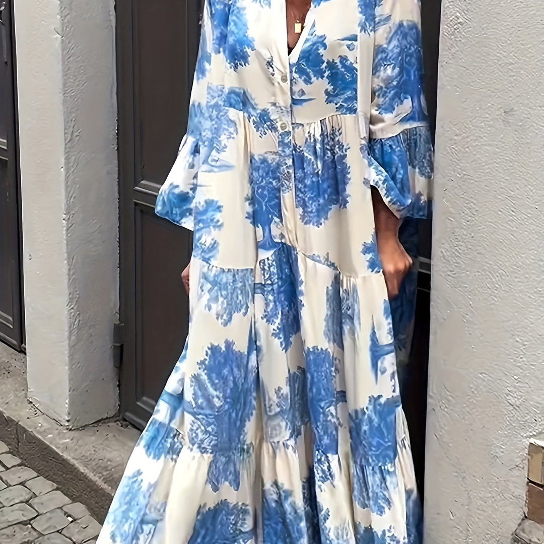 Hannah - Stylish Floral Print Casual Dress
