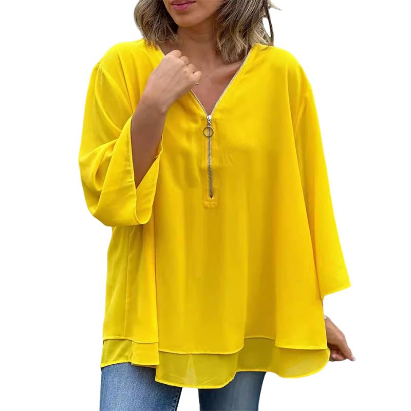 Lorelai™ | Women’s Chiffon Zipper Blouse