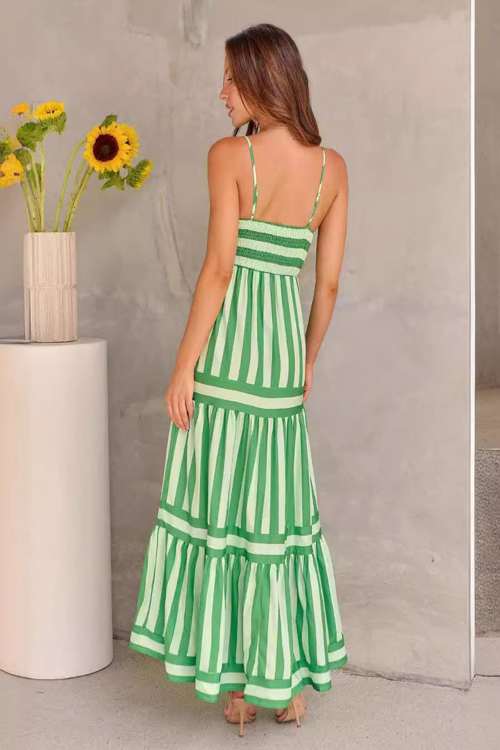 Mia | Striped Maxi Dress with Straps and Pockets