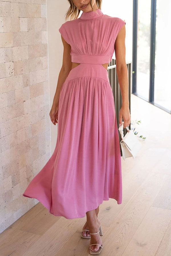 Quincy | Midi Dress Featuring Cut-Outs and Pockets