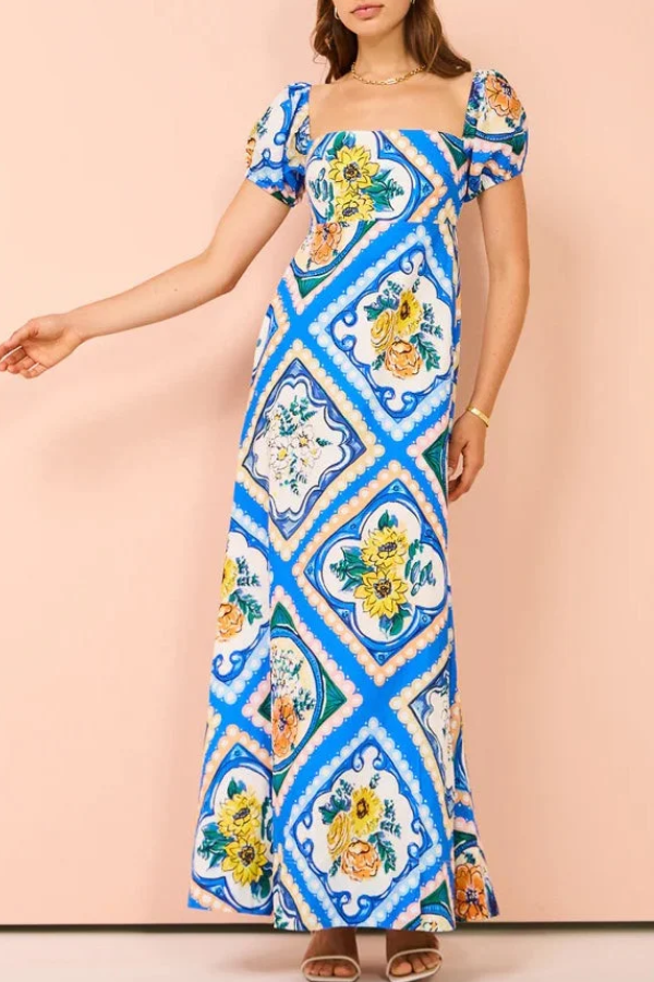 Lemony - Printed Long Summer Dress