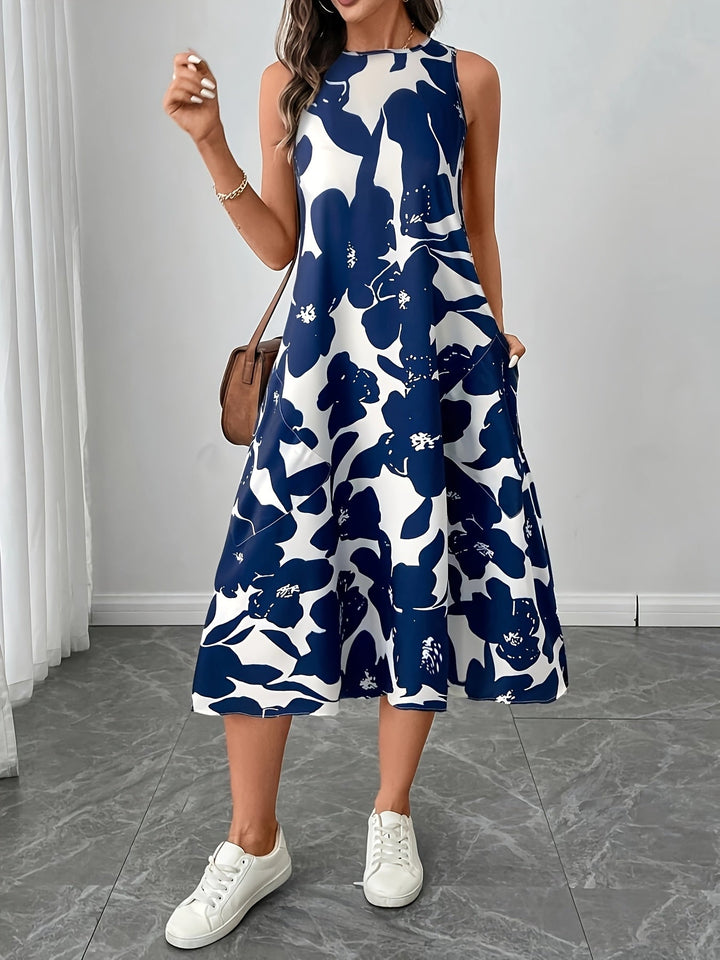 Aria - Elegant Floral Dress with Pockets
