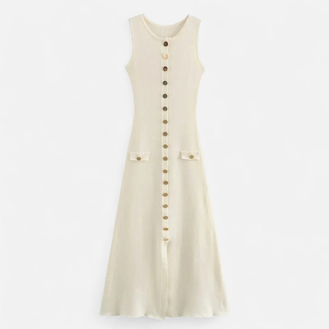 Maxim| Knitted Maxi Dress with Round Neck