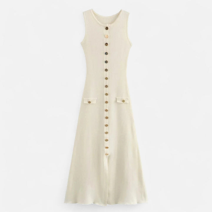 Maxim| Knitted Maxi Dress with Round Neck