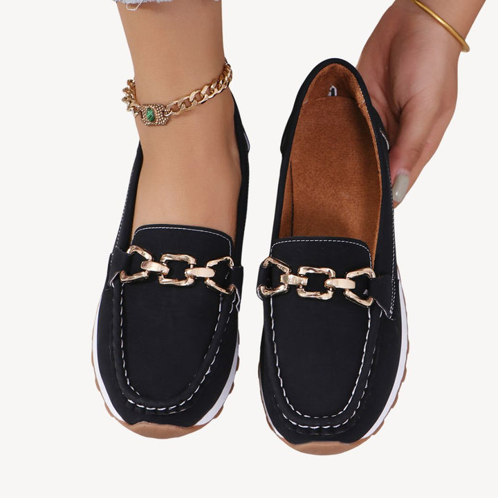 Loravelle I Orthopedic Suede Loafers Women Chain