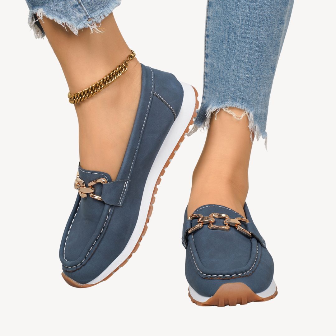 Loravelle I Orthopedic Suede Loafers Women Chain